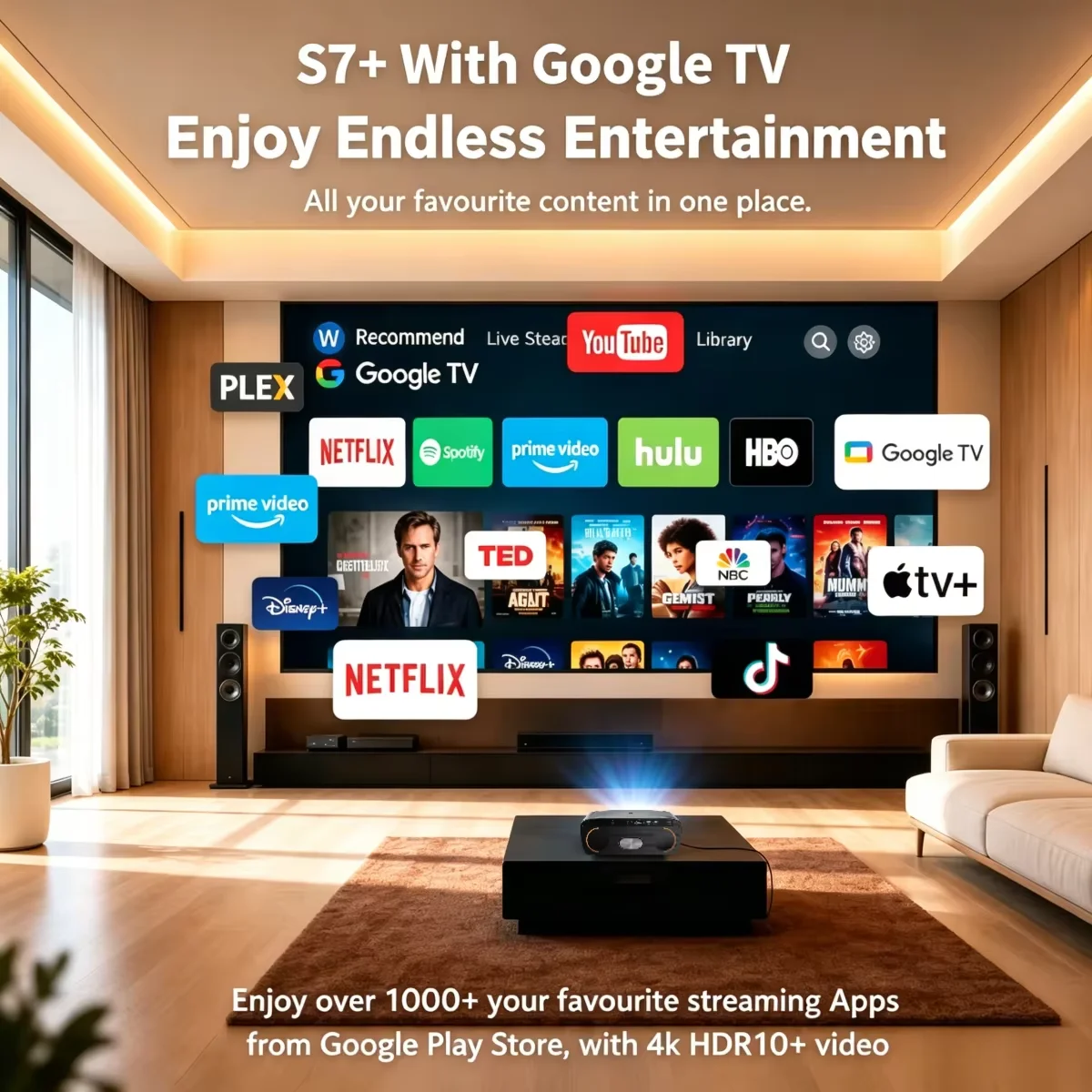 جهاز عرض S7 بدقة 4200ANSI ودقة - مراجعة Home Cinema With Wireless Rear Speakers وسعره