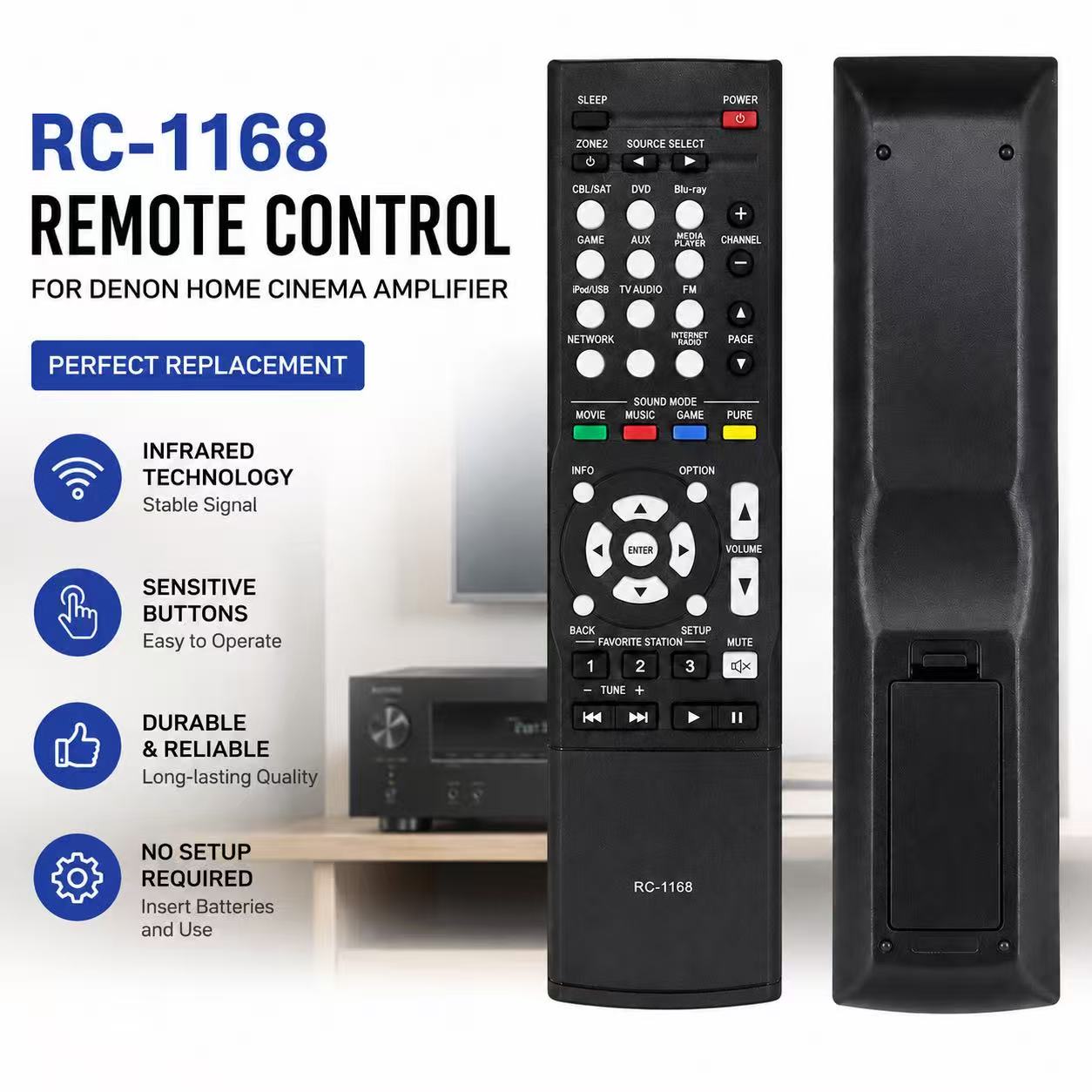 جهاز تحكم عن بعد RC-1168 جديد  - مراجعة Home Cinema Denon وسعره